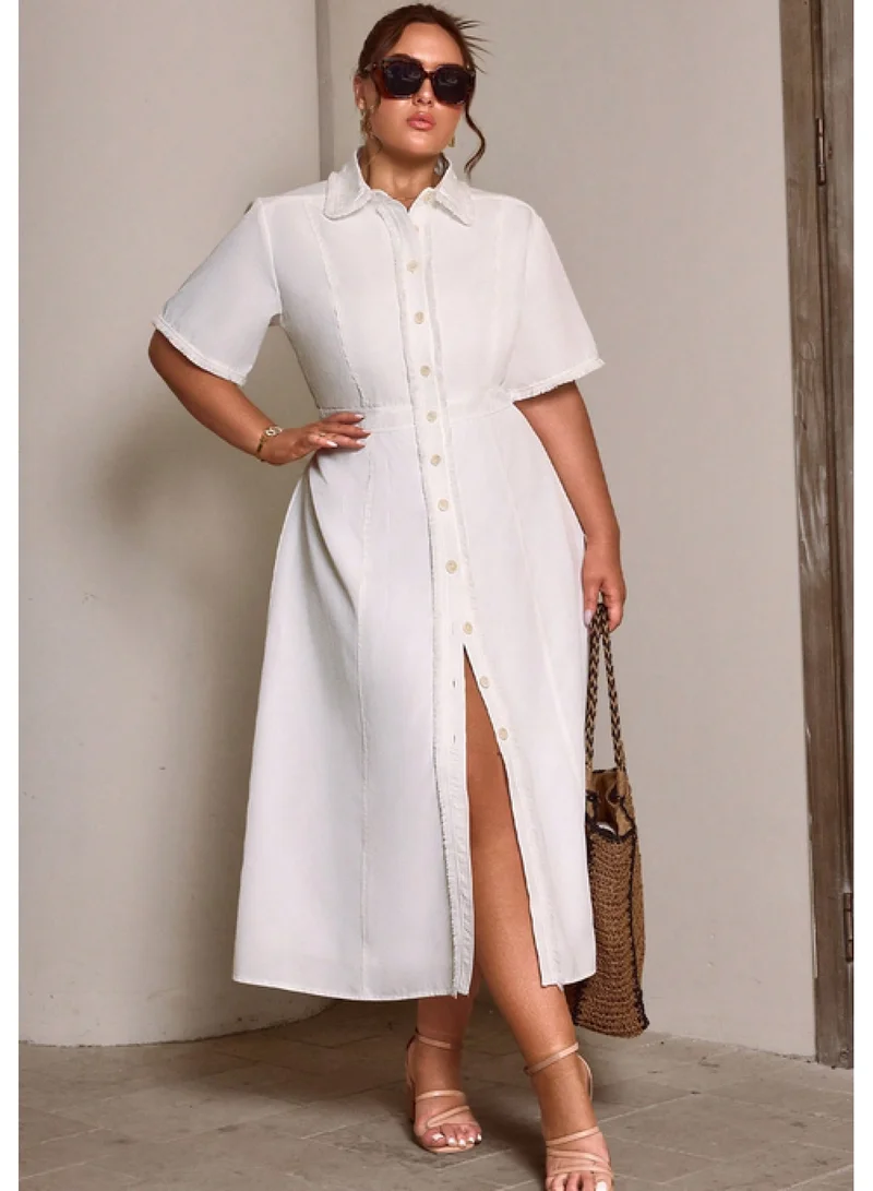 SIMPLEE Oversized women's dress suitable for curvy women's flowing skirt