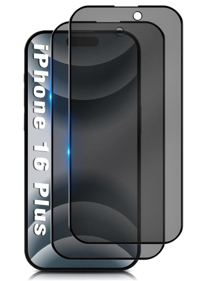 vesus 2-Pack Tempered Glass Privacy Screen Protector for iPhone 16 Plus [Anti-Spy] [Anti-Scratch] [9H Hardness] - 6.7-Inch - Image 1