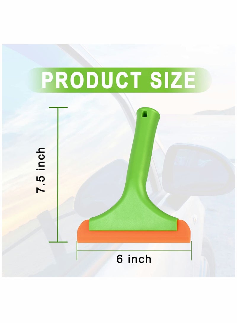 SYOSI Silicone Small Squeegee,Flexible Rubber Squeegee,Shower Squeegee W/Non-Slip Handle Auto Water Blade Window Tint Squeegee for Car Windshield Mirror Glass Door Bathroom 2PCS (Green) - Image 2