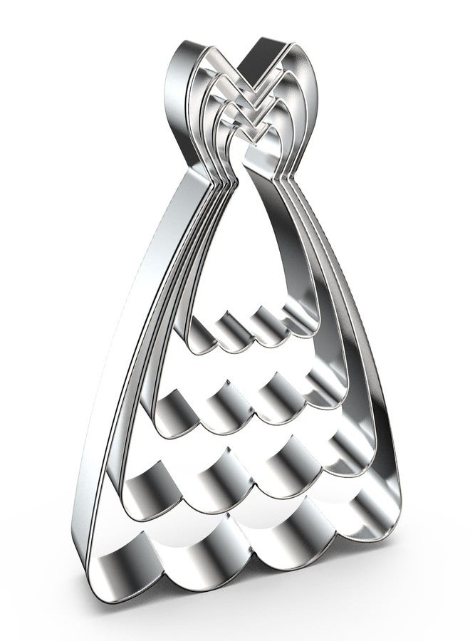 QAAQS Dress Cookie Cutter Set - 5", 4", 3", 2" - 4 Piece - Stainless Steel - Image 1
