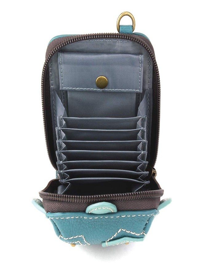 CHALA RFID Cute-C Credit Card Holder Wallet Wristlet - Women Faux Leather Cute-C with Strap - Turtle - Image 5