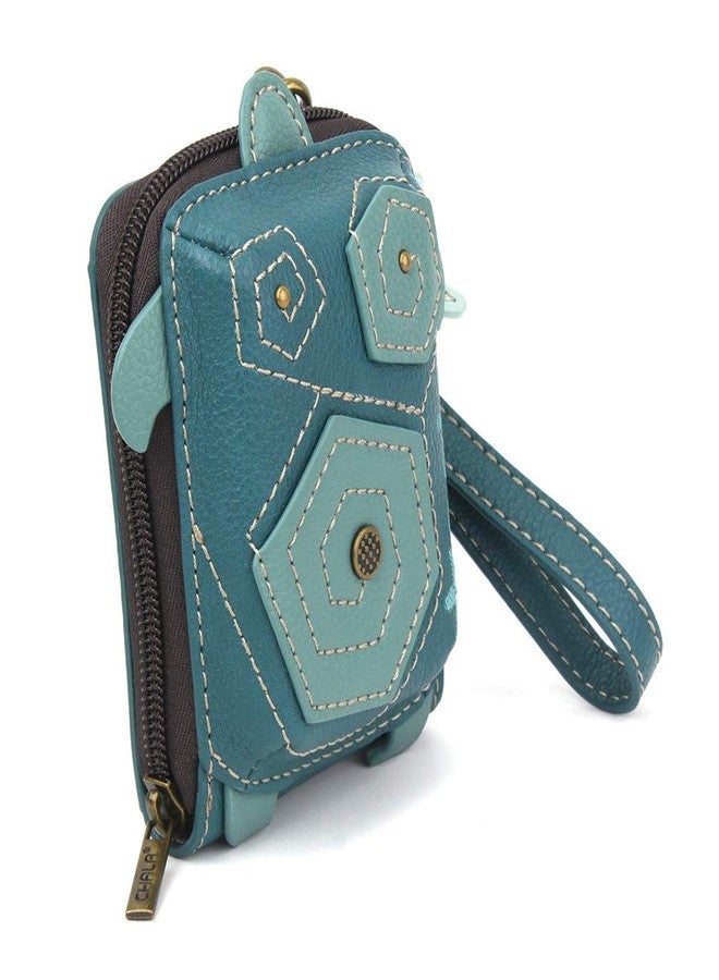 CHALA RFID Cute-C Credit Card Holder Wallet Wristlet - Women Faux Leather Cute-C with Strap - Turtle - Image 2