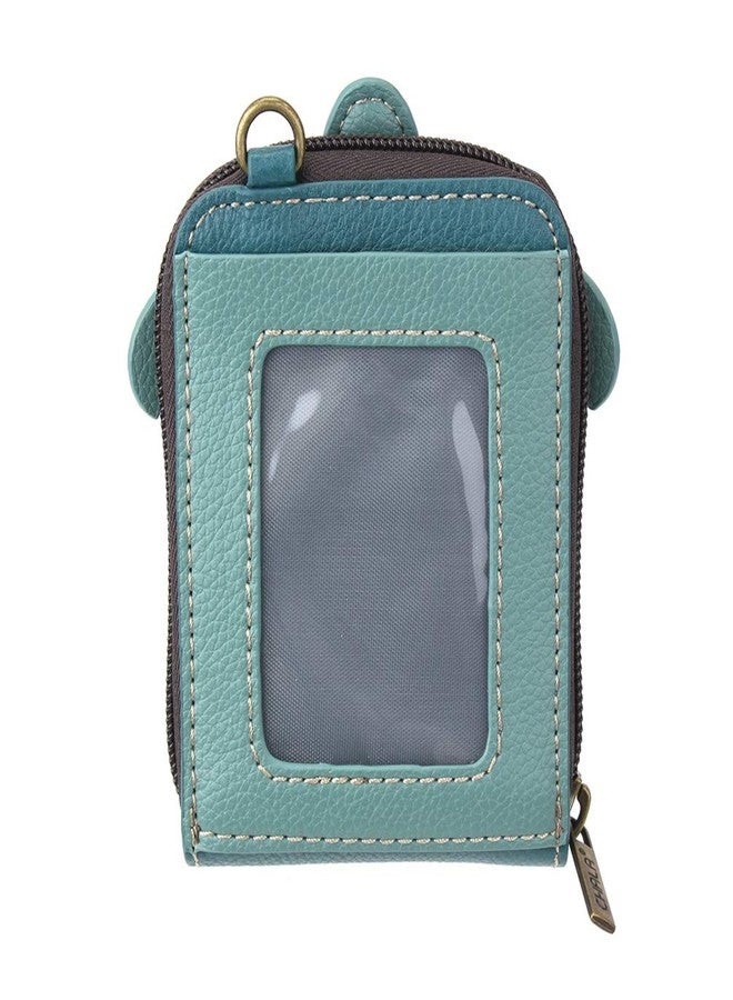CHALA RFID Cute-C Credit Card Holder Wallet Wristlet - Women Faux Leather Cute-C with Strap - Turtle - Image 3