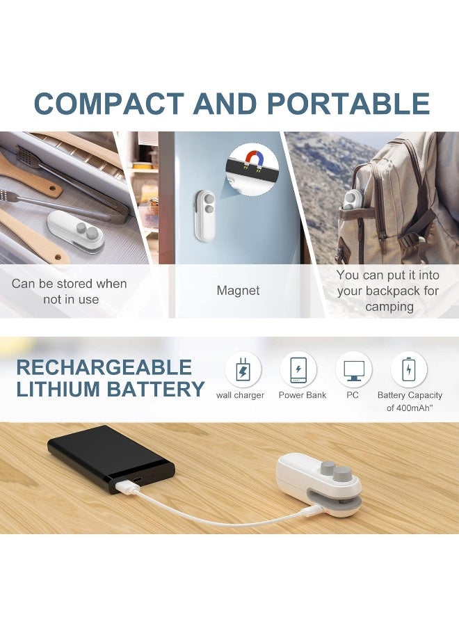 MOMENT Mini Bag Sealer, Heat Bag Sealer With Cutter For Chips Snacks, Type C Rechargeable Handheld Bag Resealer Portable Plastic Sealer Heat Seal Vacuum Automatic Sealing Machine - Image 5