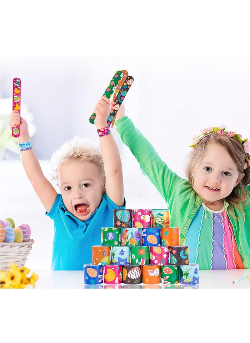 10 Pcs Slap Bracelet for Kids Party Bag Fillers, Dinosaur Wristbands Fun Boys and Girls Snap Bands Bulk Vinyl Rolls(random style)  - Image 4
