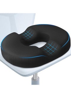 Donut Pillow Seat Cushion,Donut Chair Cushions for Postpartum Pregnancy & Hemorrhoids,Tailbone Pain Relief Cushion,Memory Foam Seat Cushions for Office&Home Chairs (Black)