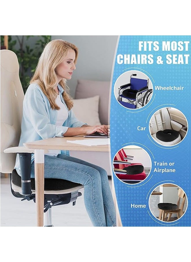 Arabest - Donut Pillow Seat Cushion,Donut Chair Cushions for Postpartum Pregnancy & Hemorrhoids,Tailbone Pain Relief Cushion,Memory Foam Seat Cushions for Office&Home Chairs (Black) - Image 1