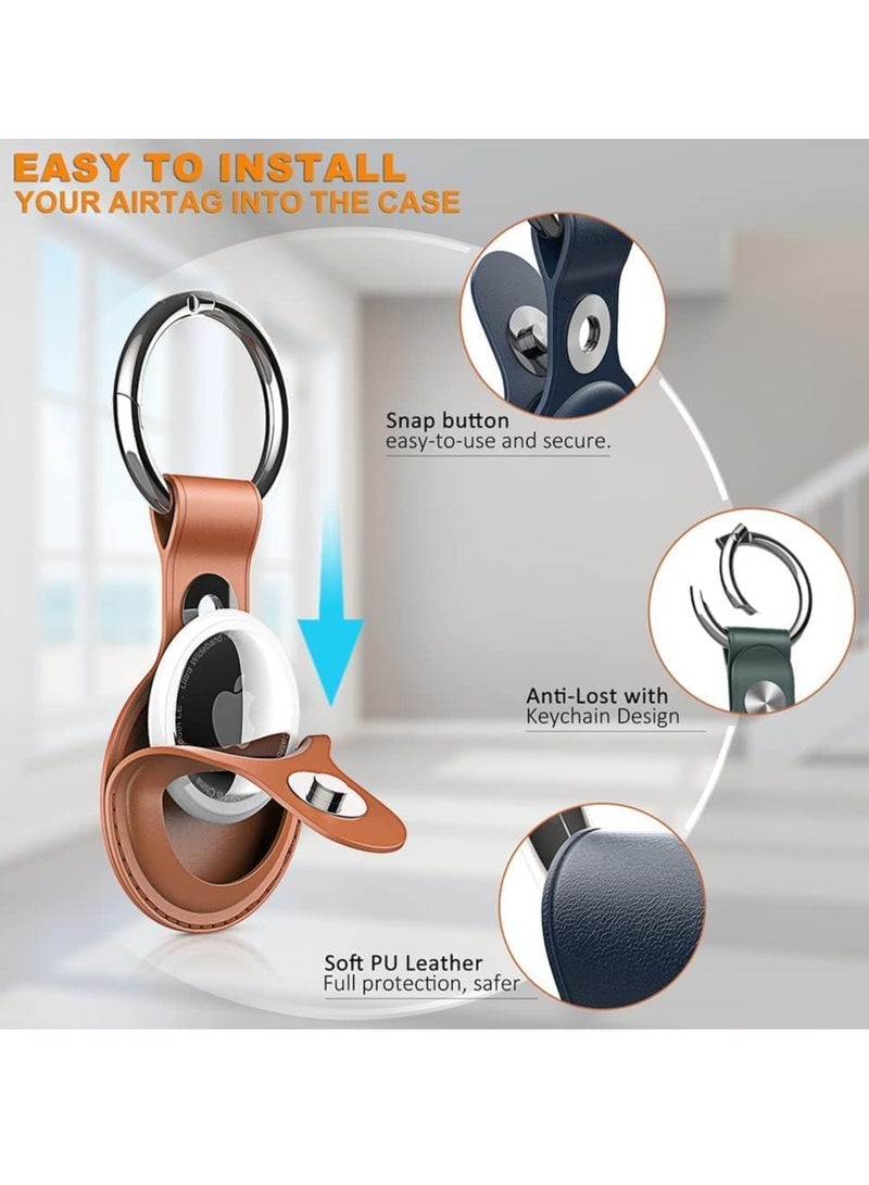 Excefore Airtag Case with Key Ring, 4 Pack Full-Body Shockproof AirTags Holder with Keychain, Waterproof Anti-Scratch Rugged Protective Cover for Apple Air Tag for Pet Collars, Wallet, Keys - Image 3