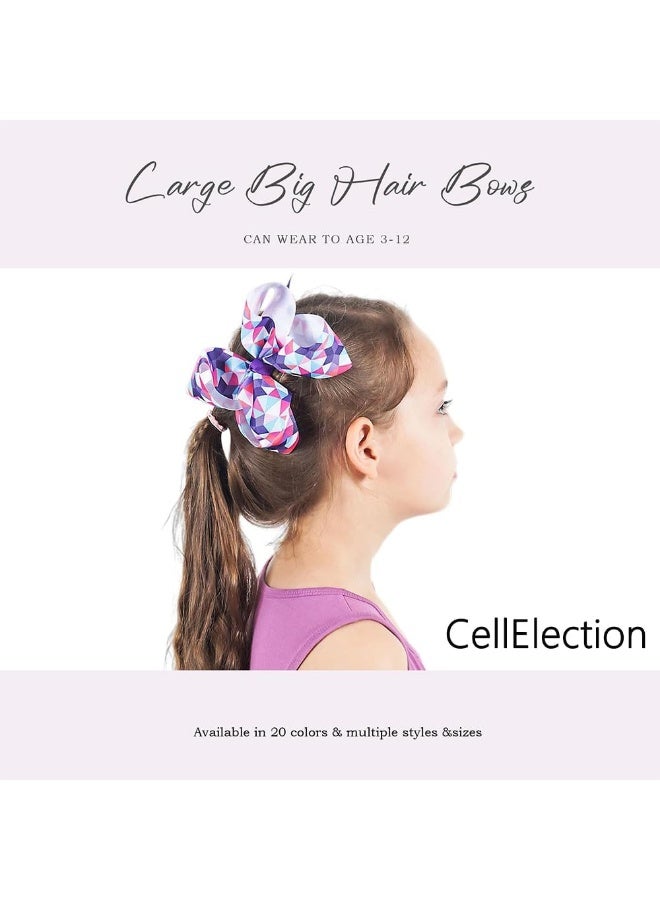 CellElection 20 Colors 6 Inch Large Big Hair Bows Alligator Hair Clips Grosgrain Ribbon Rainbow Hair Bow Unicorn Hair Clips for Girls Toddlers Kids Children - Image 5