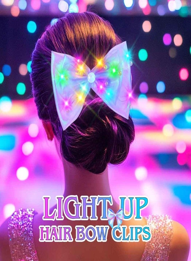 JONKY Light Up Bow Led Birthday Hair Clip Neon Hair Accessories for Women(H-Purple) - Image 2