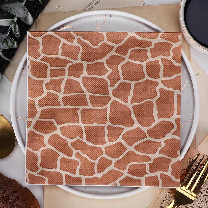 Supply Spot New Leaves Color Printing Napkin Paper Towel Western Restaurant Bakery For Facial Tissue - Image 1