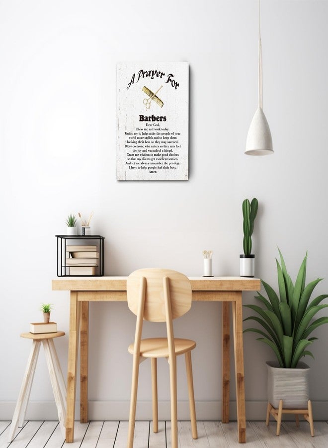Ryeolo A Prayer For Barbers Wall Art Prints, Barber Shop Canvas Prints Wall Art, Barber Wall Decor 11X15 Inches, Barbershop Decor,Barber Gifts For Men, Barber Gifts - Image 3