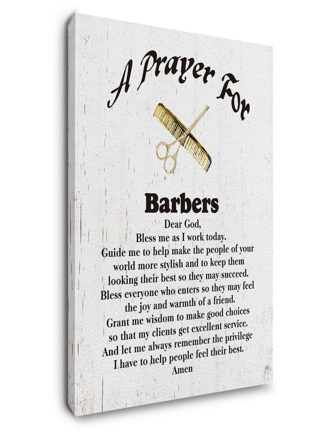 Ryeolo A Prayer For Barbers Wall Art Prints, Barber Shop Canvas Prints Wall Art, Barber Wall Decor 11X15 Inches, Barbershop Decor,Barber Gifts For Men, Barber Gifts - Image 1