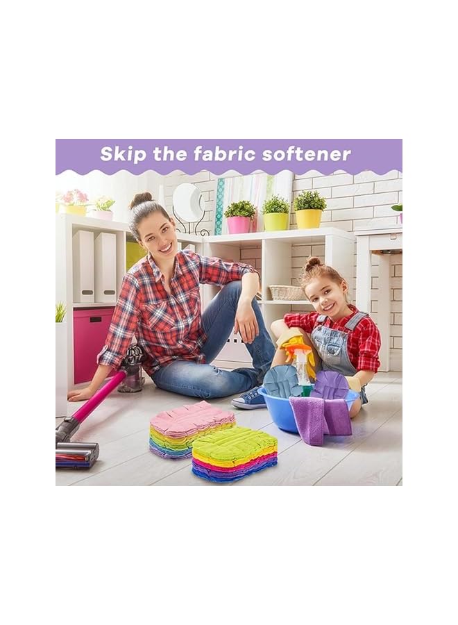 PROMASS 6 Pcs Duster Refill Fleece Refills Hand Dusters Cleaning Reusable Duster Pads Washable Dusters for Cleaning Ceiling Fan Hardwoods Window Kitchen Floor, Rainbow Colors (Bright Color) - Image 5