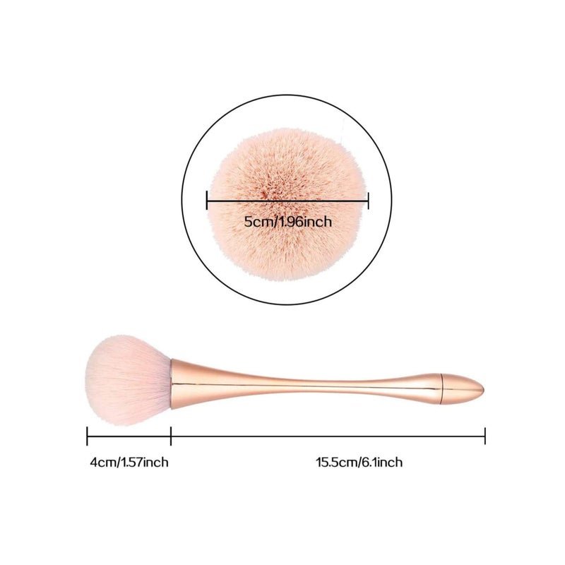 SOLARAE 2 Pcs Large Mineral Powder Brush, Soft Fluffy Foundation Brush, Professional Powder Brush and Blush Brush for Daily Makeup, Rose Gold - Image 5