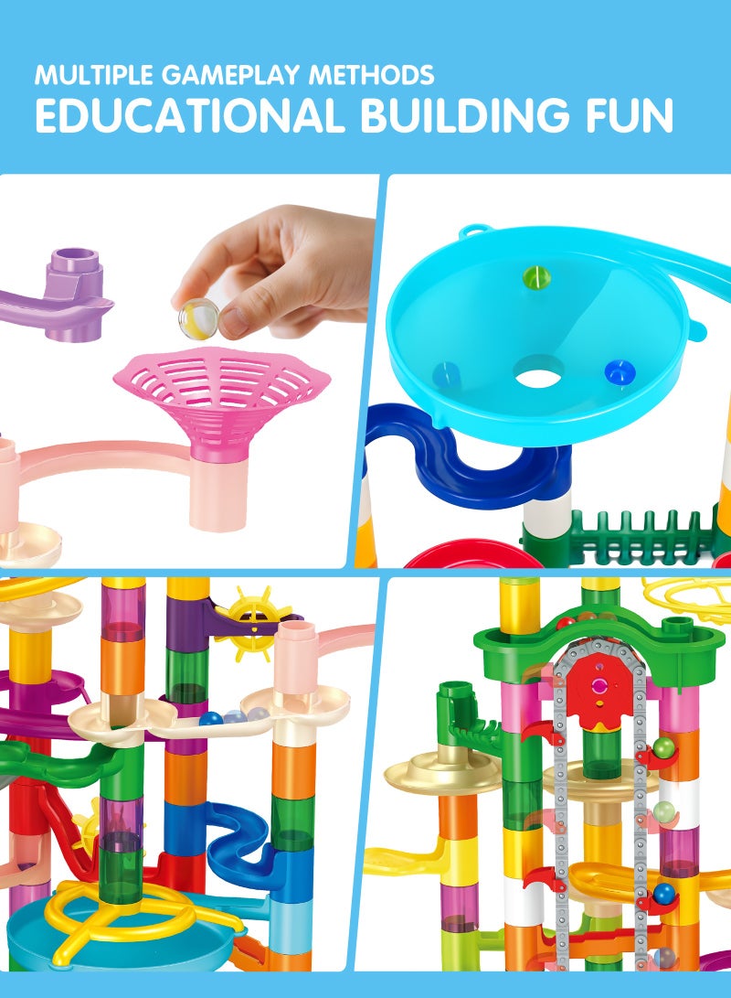 لعبة مسار المتاهة المكونة من 236 قطعة، لعبة بلوكات ثلاثية الأبعاد، لعبة تعليمية من نوع STEM، مجهزة بمصعد كهربائي، للبنين والبنات من عمر 3 سنوات فما فوق. - Image 4