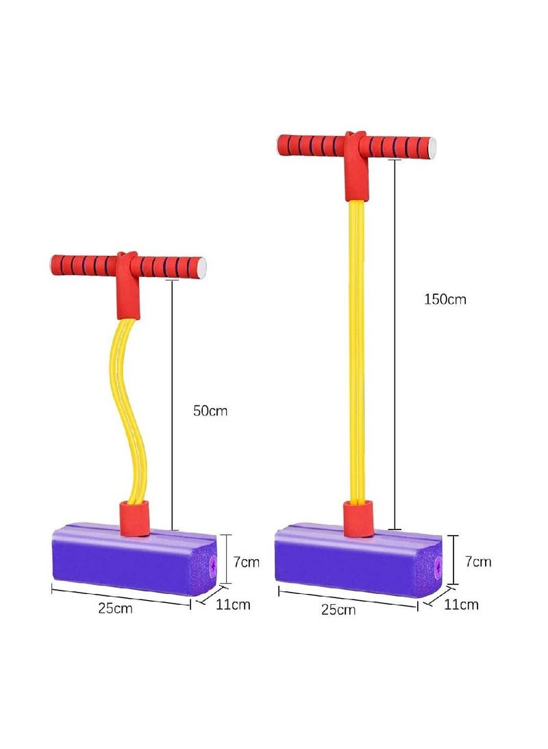 Y&D 2 Pack Fun and Safe Jumping Toys Foam Pogo Jumper Bouncy Toy For Boys Girls Blue & Red - Image 3