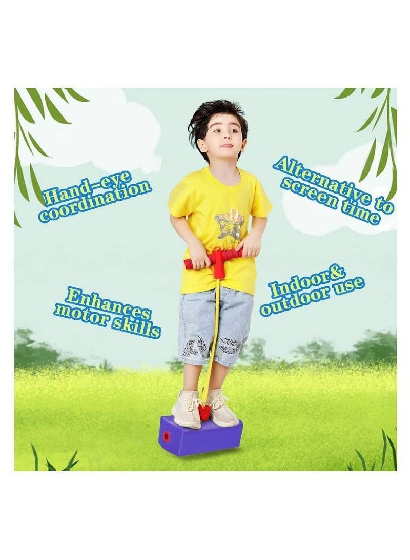 Y&D 2 Pack Fun and Safe Jumping Toys Foam Pogo Jumper Bouncy Toy For Boys Girls Blue & Red - Image 5