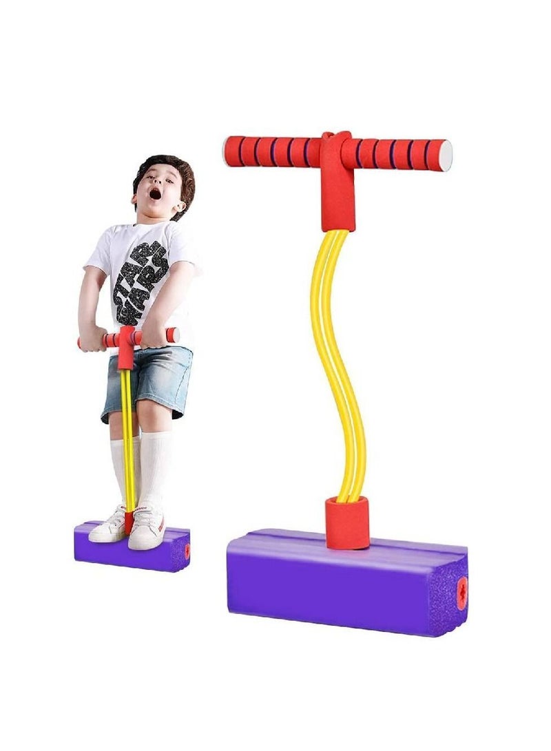 Y&D 2 Pack Fun and Safe Jumping Toys Foam Pogo Jumper Bouncy Toy For Boys Girls Blue & Red - Image 2