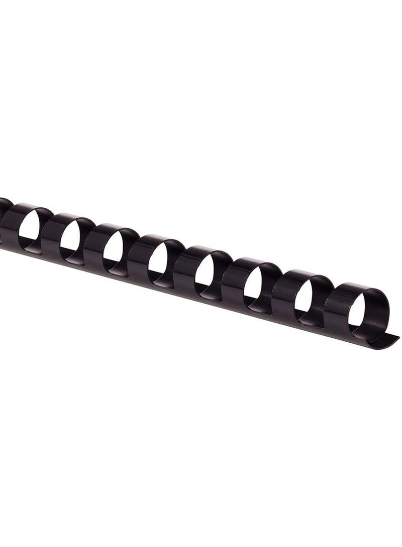 GBC GBC Binding Spines / Spirals / Coils, 3/8" Diameter, 55 Sheet Capacity, CombBind, Black, 100 Pack (4000044) - Image 1