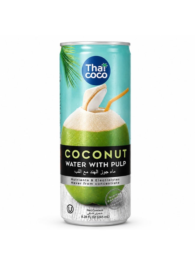 Thai Coco Coconut Water with Pulp 245ml Pack of 24 - Image 2