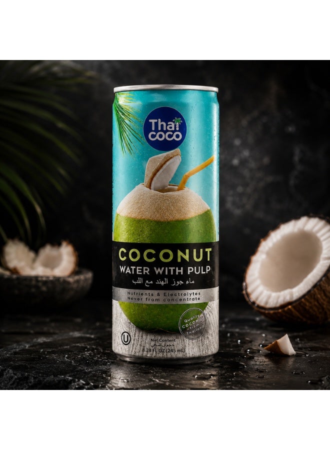 Thai Coco Coconut Water with Pulp 245ml Pack of 24 - Image 3