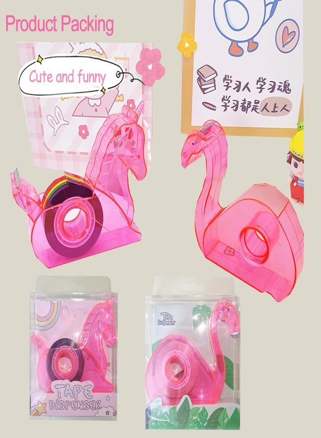 Hibucuo Unicorn Tape Dispenser - Pink Mini Desktop Tape Holder with Rainbow Refill Washi Tape for Kids, School, Office, Crafts - Image 5
