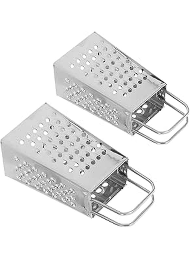 4 Sided Stainless Steel Cheese Grater Handheld Vegetable Shredder With Dual Wire Slicer - Image 1