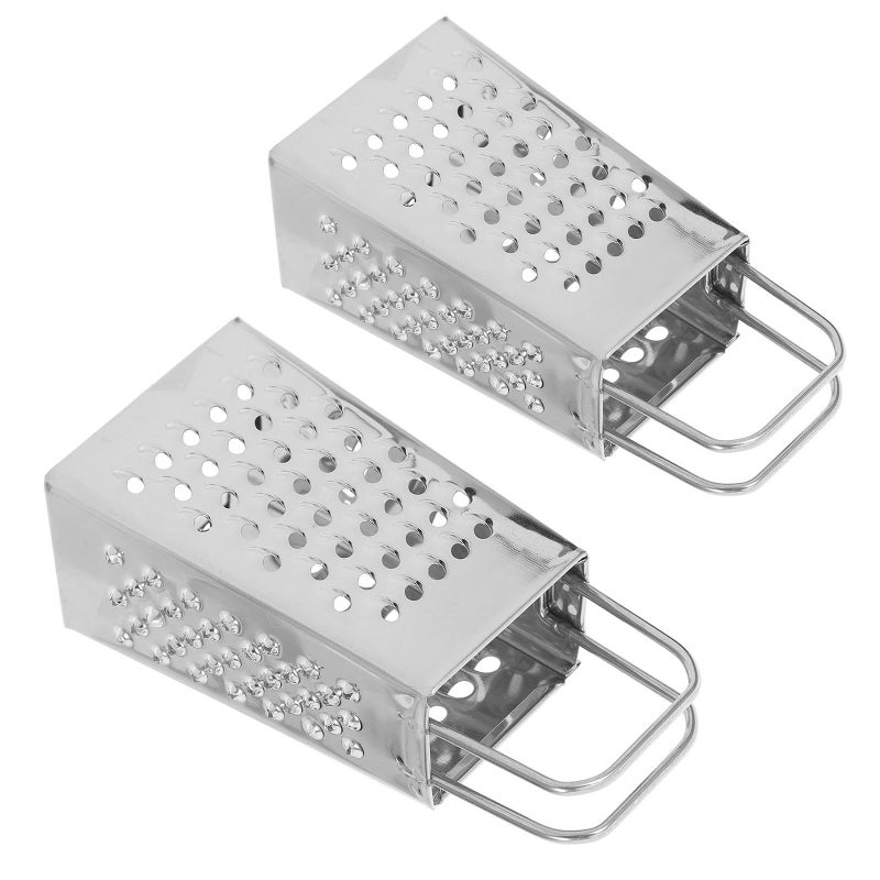 4 Sided Stainless Steel Cheese Grater Handheld Vegetable Shredder With Dual Wire Slicer - Image 2