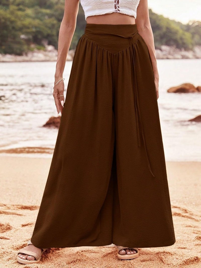 KOTTY Womens Solid Lightweight Duqqa Brown Pant (Brown,XL)-KTTWOMENSPANT700XL - Image 2