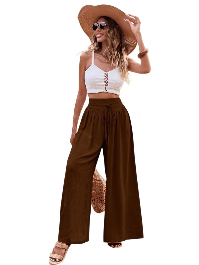 KOTTY Womens Solid Lightweight Duqqa Brown Pant (Brown,XL)-KTTWOMENSPANT700XL - Image 1