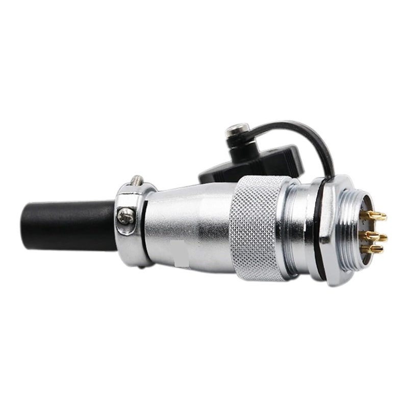 WS16 Metal Straight Cable Connector 4-Pin Rear Nut Socket Male/Female Aviation Connector(5-corebuttcompleteset)
