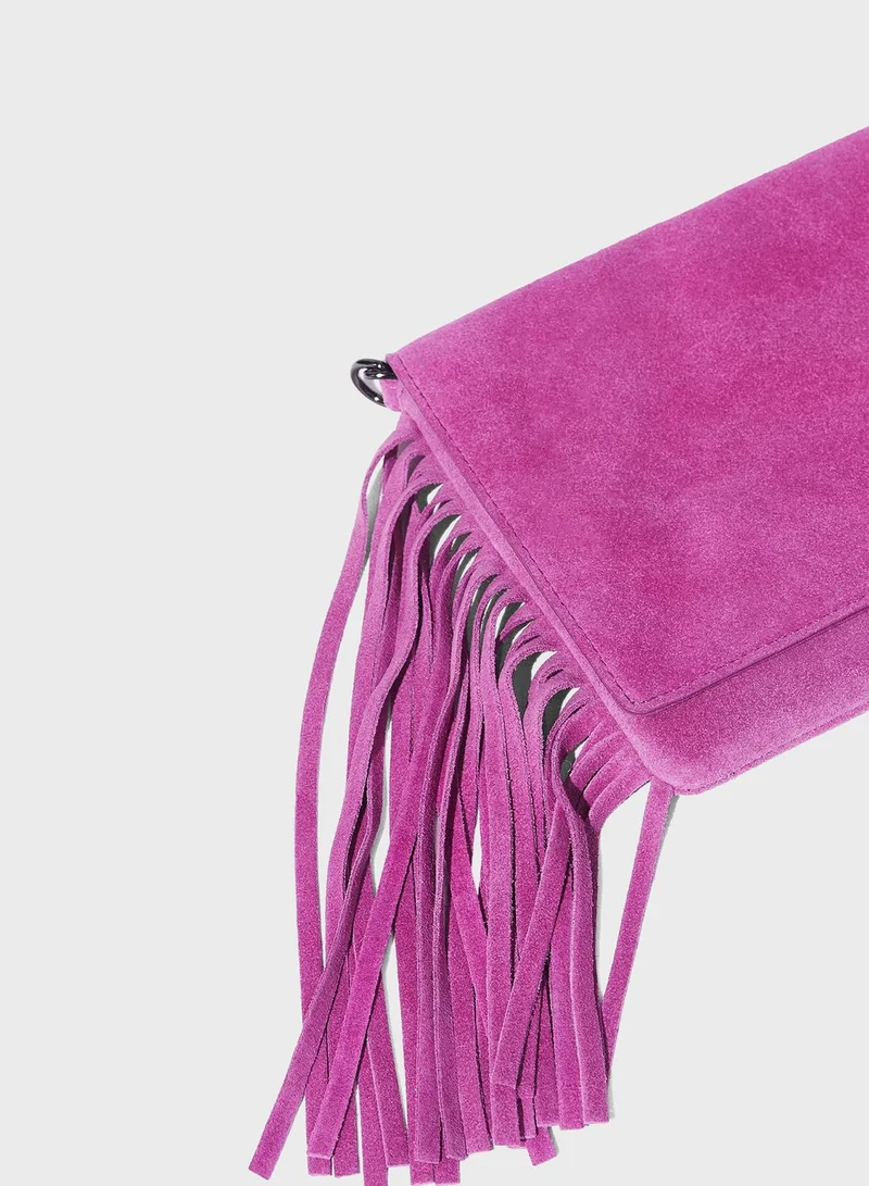 PARFOIS Fringes Leather Crossbody Bag