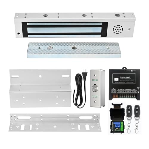 YUHANUS Door Access Control System Inswinging 600lbs Magnetic Lock Kit Build-in Alarm Beeper with ZL Bracket Remote Controller Exit Button - Image 1