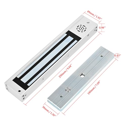 YUHANUS Door Access Control System Inswinging 600lbs Magnetic Lock Kit Build-in Alarm Beeper with ZL Bracket Remote Controller Exit Button - Image 4