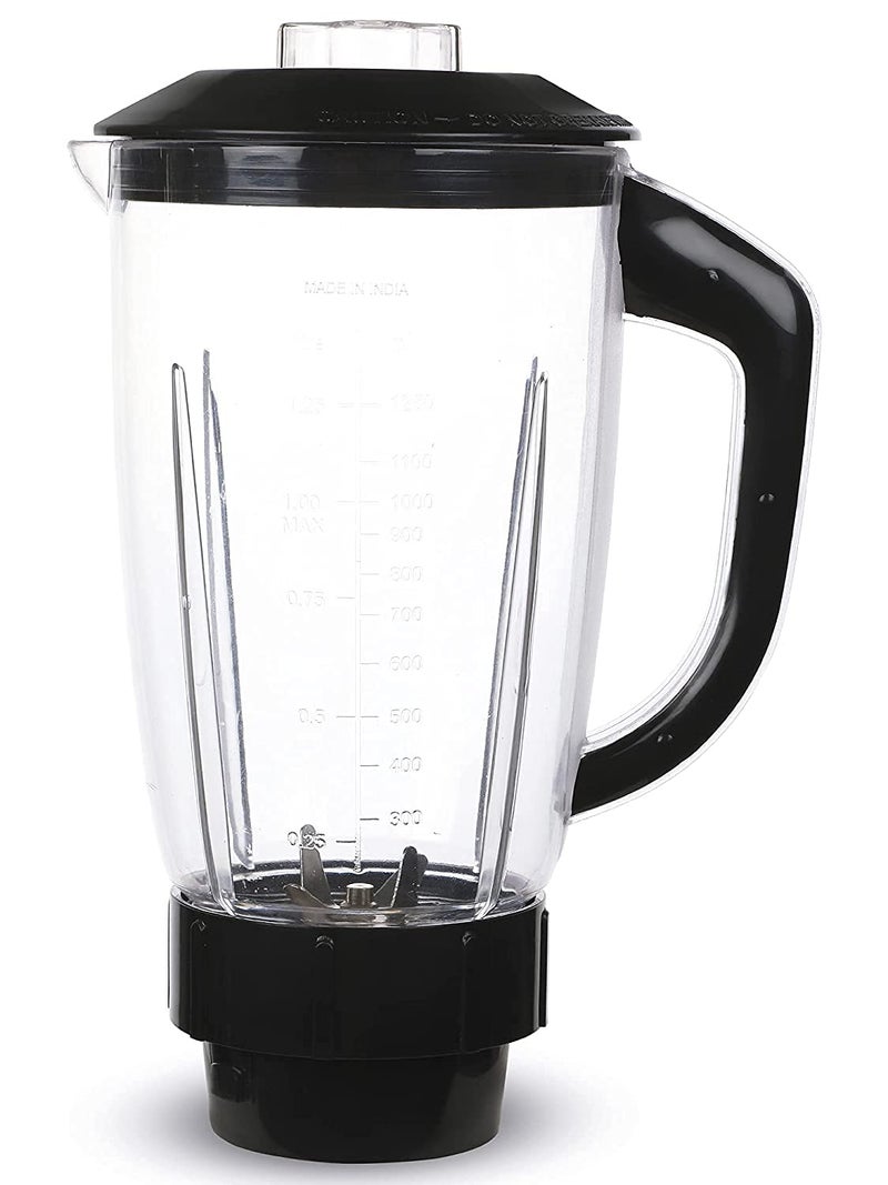 Sumix Juicer Jar and Bullet Jar for Mixer Grinder Set of 2 Juicer Jar ABS Plastic Capacity 1500ML 530ML Transparent Plastic Black NSA3 - Image 2