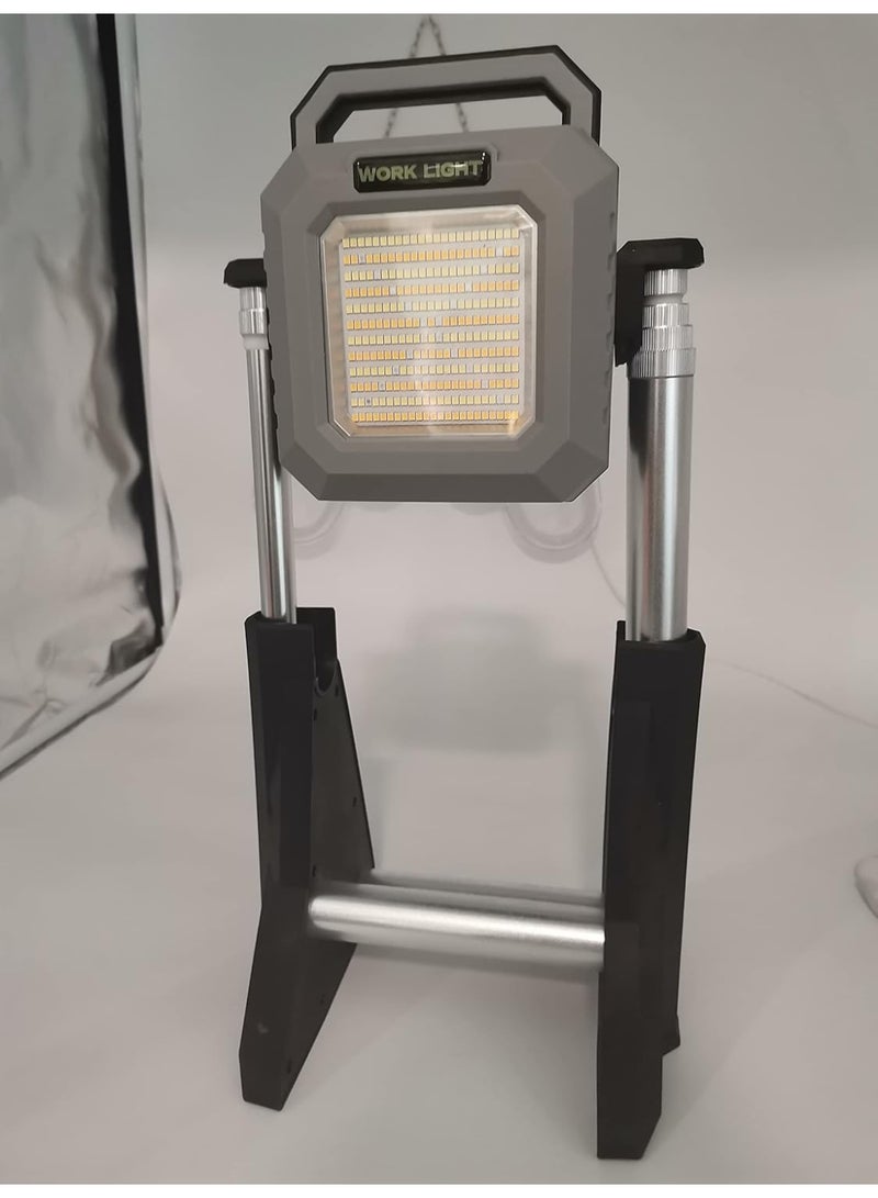 LED Work Light 6000LM Cordless Rechargeable Flood Light with 15000mAh Battery, Telescopic Stand, IP65 Waterproof for Garage, Car Repair, Outdoor, Garden - Image 2