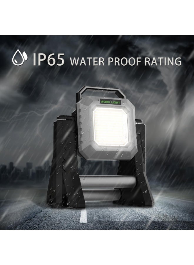 LED Work Light 6000LM Cordless Rechargeable Flood Light with 15000mAh Battery, Telescopic Stand, IP65 Waterproof for Garage, Car Repair, Outdoor, Garden - Image 4