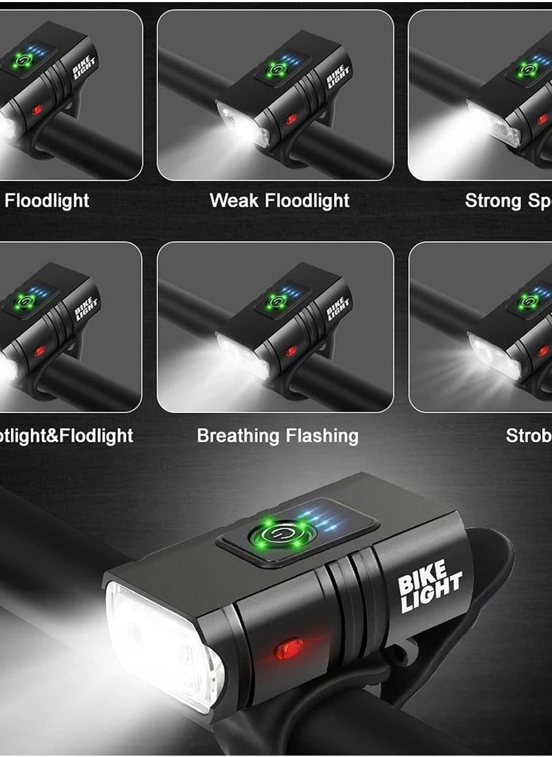 Rightsure Bike Lights Set, Back Rear Light with Turn Signal, Ultra Bright LED Cycle Light Front, USB Rechargeable Bicycle Lights Taillight , IPX5 Waterproof and 6 Mode Fits All Bicycles, Mountain,Road  - Image 3