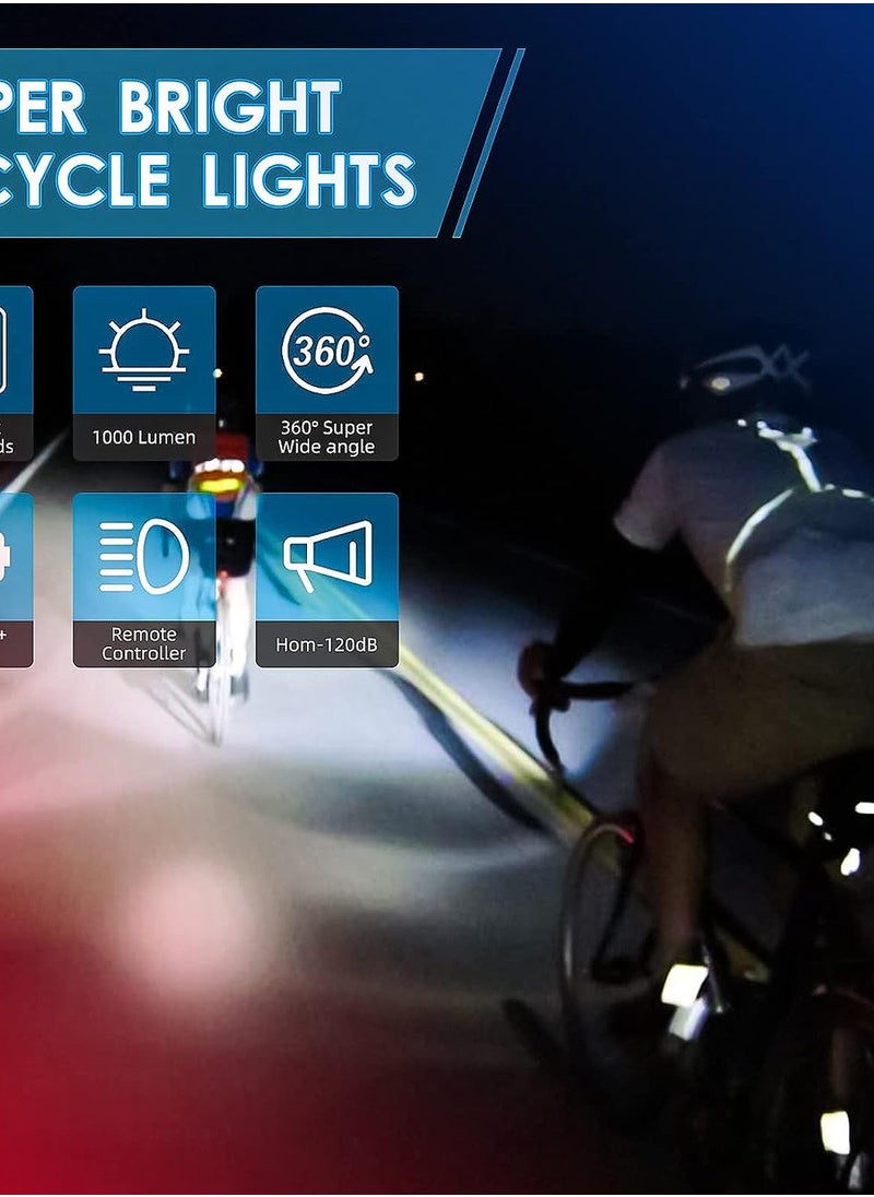 Rightsure Bike Lights Set, Back Rear Light with Turn Signal, Ultra Bright LED Cycle Light Front, USB Rechargeable Bicycle Lights Taillight , IPX5 Waterproof and 6 Mode Fits All Bicycles, Mountain,Road  - Image 5