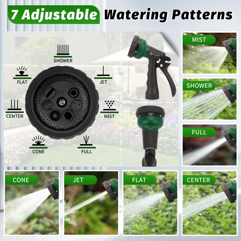 AUTOMAN Garden Hose Nozzle, 2 Pack Water Sprayer Nozzle with 7 Adjustable Watering Patterns,Slip Resistant Nozzle for Plants,Lawn,Washing Cars,Window Cleaning,Showering Pets & Outdoor Fun - Image 2