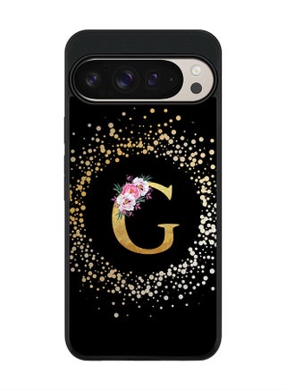 Custom Monogram Floral - G ( Black )