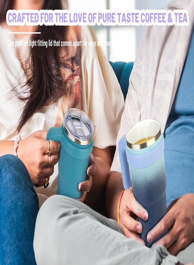 Zukro Ceramic Interior Coating Insulated Tumbler with Handle, No Metallic Aftertaste, 20 oz Vacuum Stainless Steel Double-walled Coffee Cup with Lid and Straw, BPA Free and Dishwasher Safe - Image 5