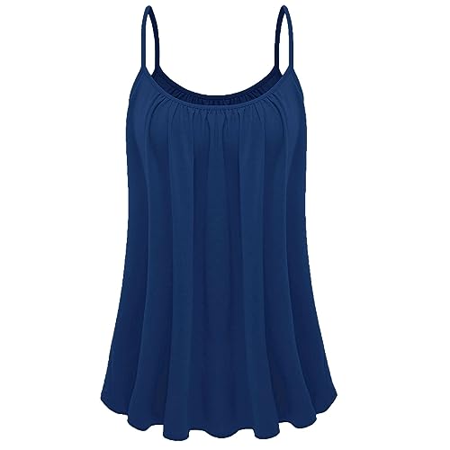 7th Element Plus Size Tank Tops for Womens Camisoles Cami Loose Fit Sleeveless Summer Dressy Shirts Blouse 2025 Summer(Navy Blue,3X) - Image 4