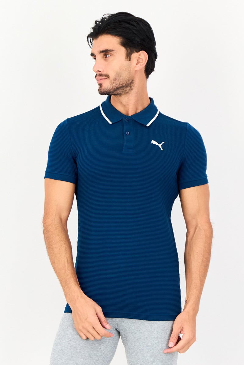 PUMA Men Sportswear Fit Short Sleeve Outdoor Polo Shirt, Dark Blue - Image 1
