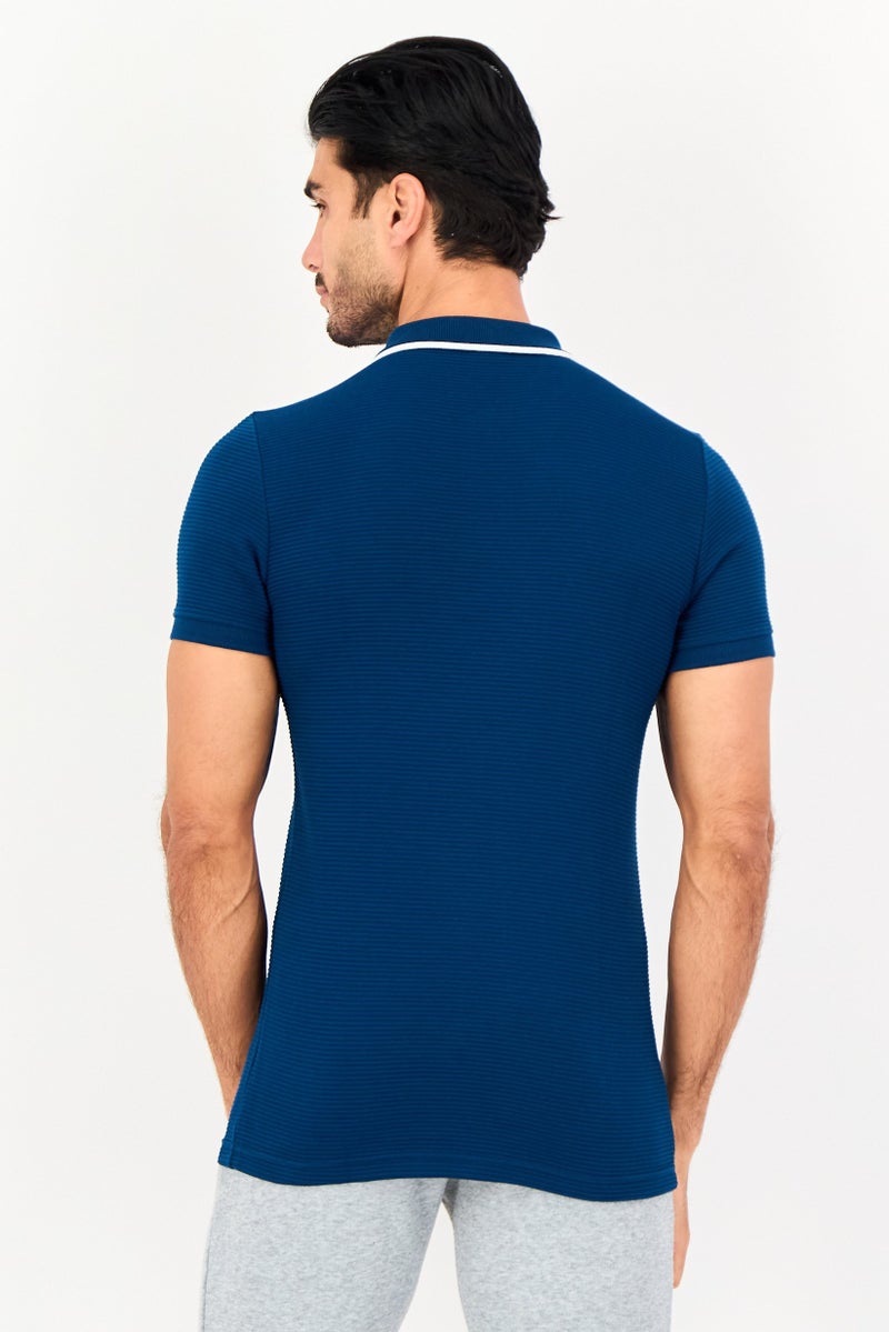 PUMA Men Sportswear Fit Short Sleeve Outdoor Polo Shirt, Dark Blue - Image 3