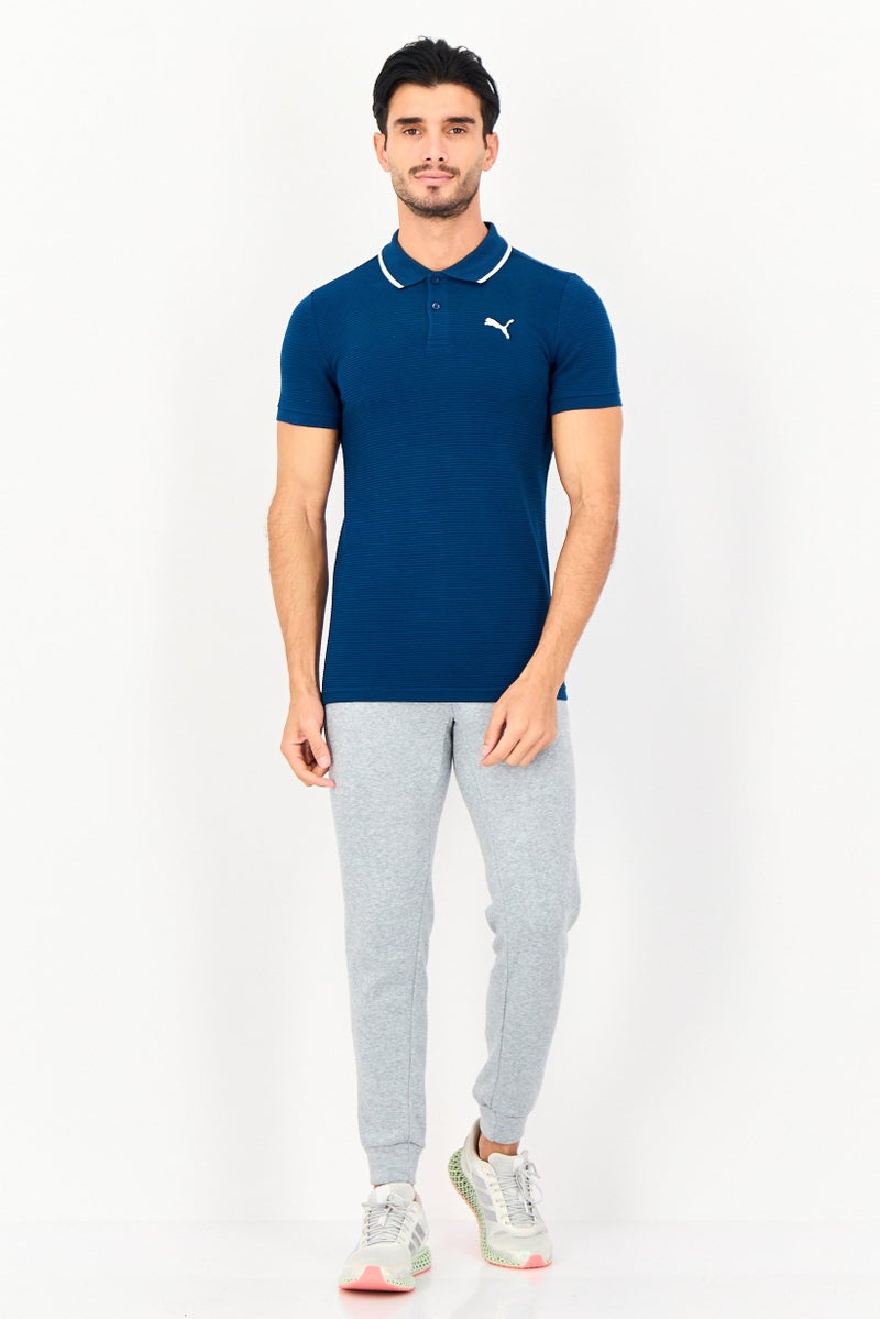 PUMA تي شيرت بولو رياضي للرجال بأكمام قصيرة، أزرق داكن - Image 2