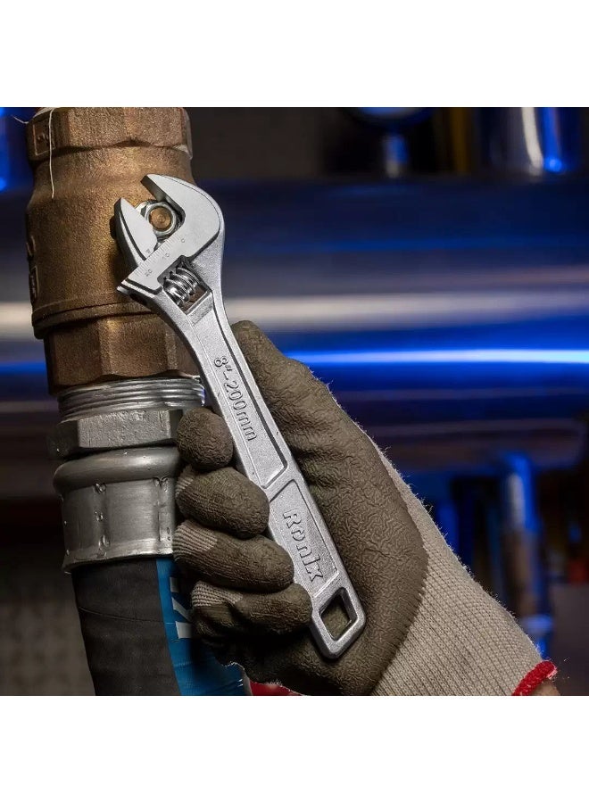 Ronix 10" Chrome Adjustable Wrench RH-2432, Cr-V Steel 31mm Opening, Precision Jaw Adjustment, German Manufacturing #Ronix RH-2432 - Image 2