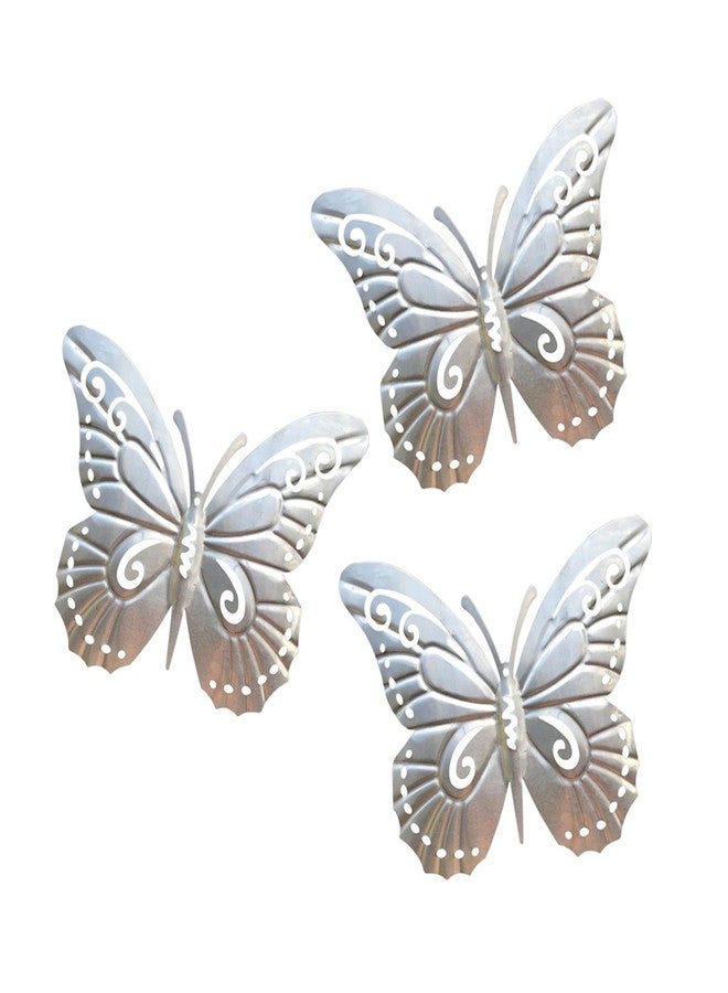 Superdream 3D Nature Inspired Metal Butterfly DIY Decorative Wall Art Trio Hang Indoors or Outdoors - Image 1