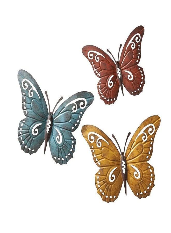 Superdream 3D Nature Inspired Metal Butterfly DIY Decorative Wall Art Trio Hang Indoors or Outdoors - Image 4